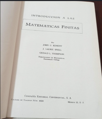 INTRODUCCION A LAS MATEMATICAS FINITAS