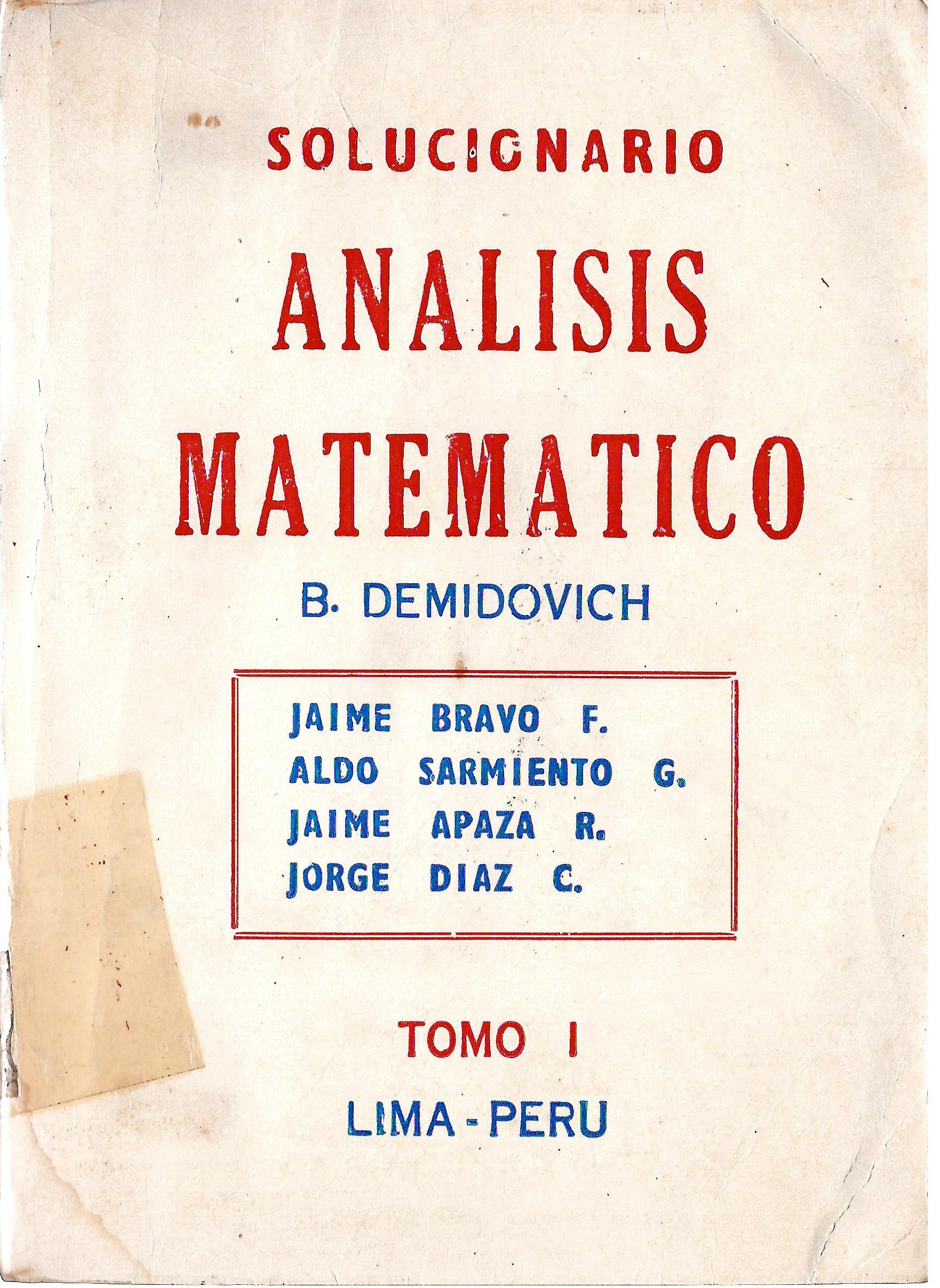 SOLUCIONARIO DE ANALISIS MATEMATICO TOMO I