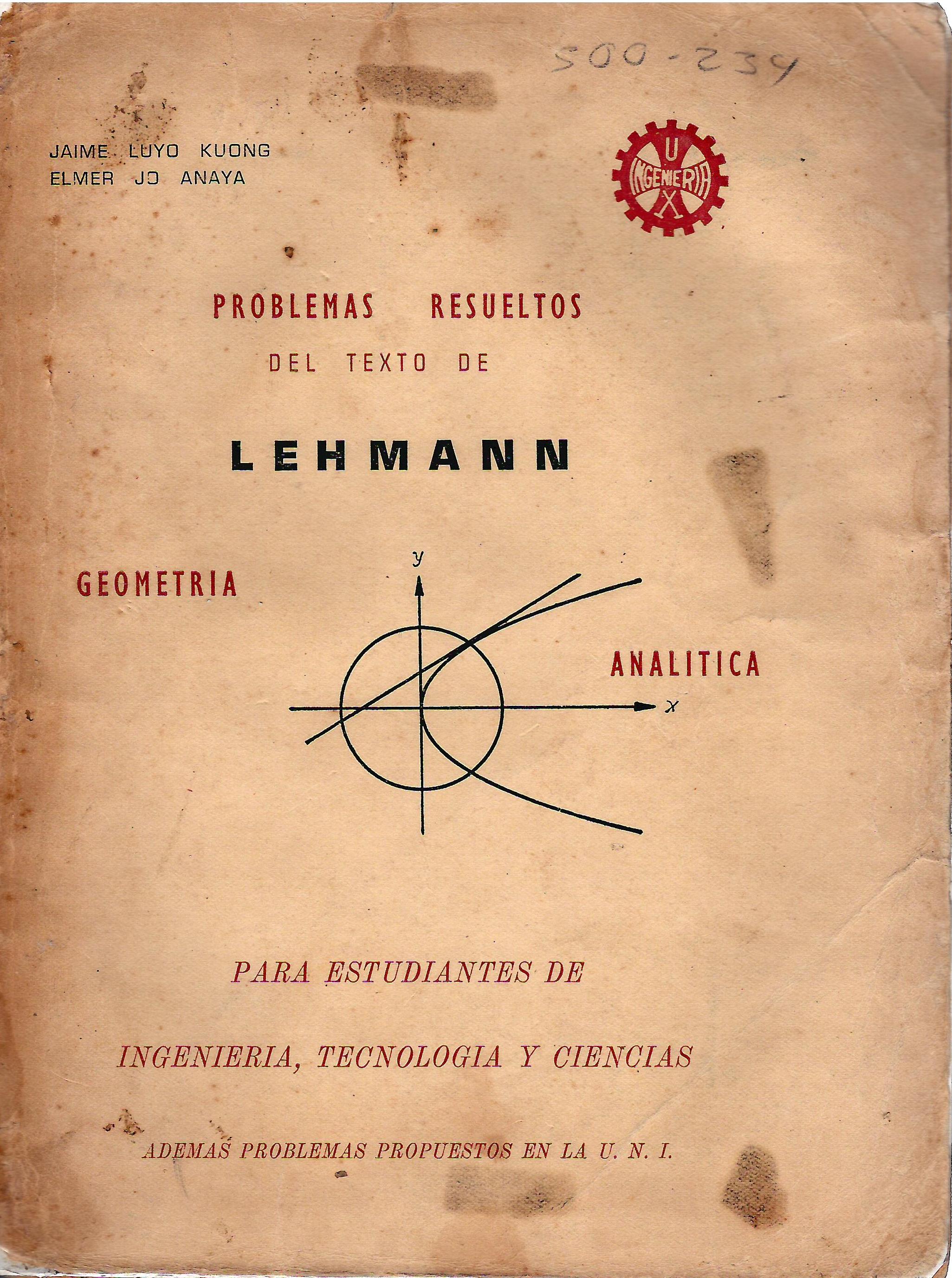 PROBLEMAS RESUELTOS DEL TEXTO DE LENHMANN