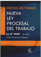 NUEVA LEY PROCESAL DEL TRABAJO. LEY N° 29497
