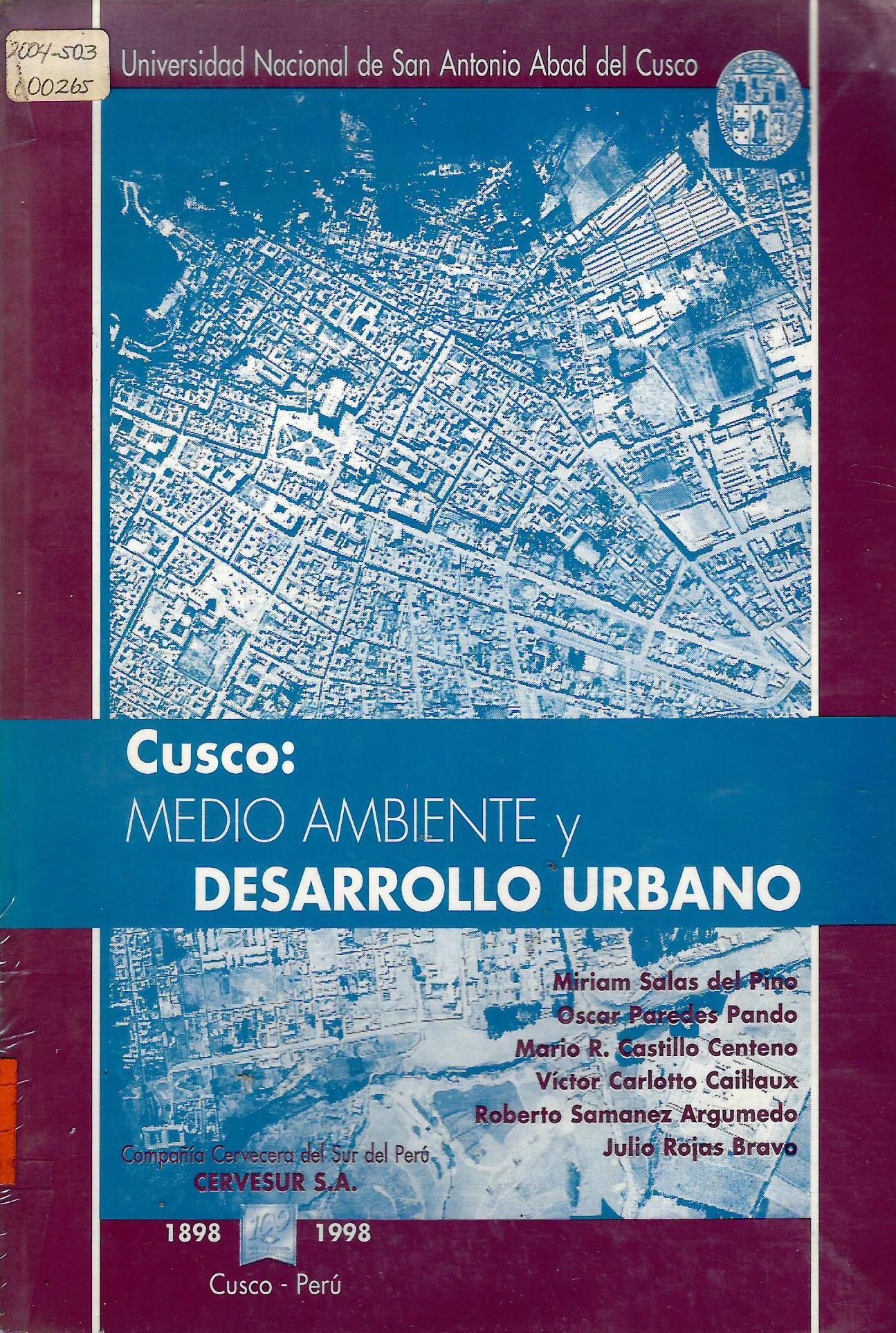CUSCO MEDIO AMBIENTAL Y DESARROLLO URBANO