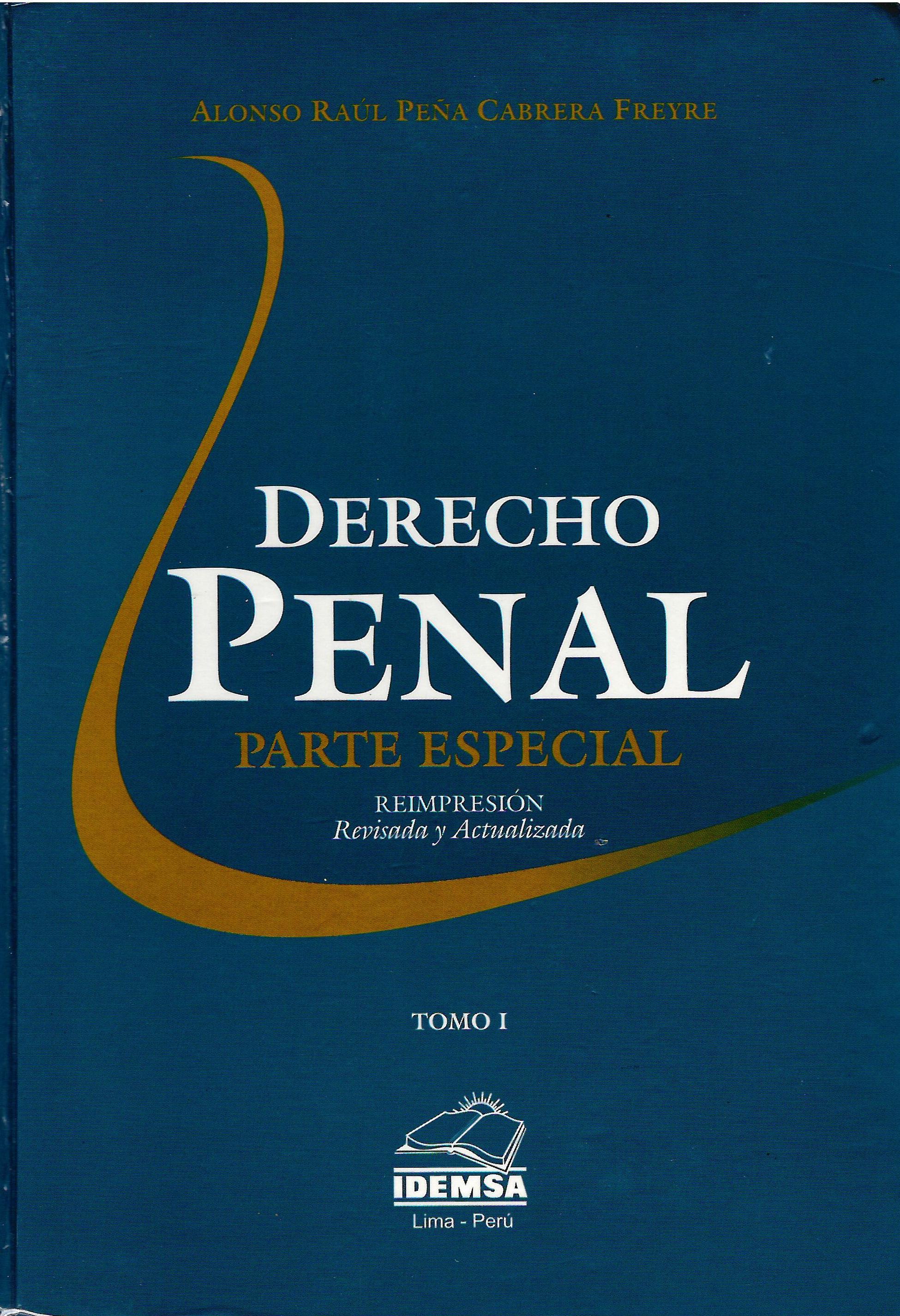 DERECHO PENAL PARTE ESPECIAL  TOMO I