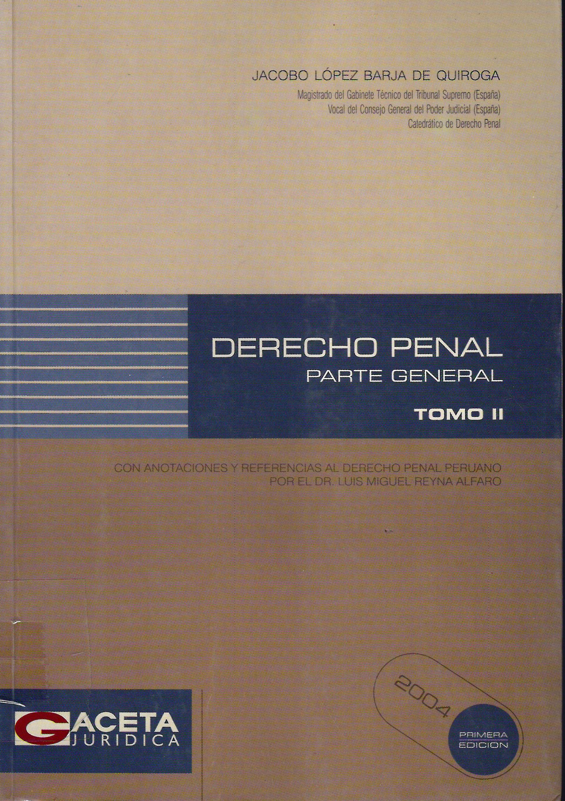 DERECHO PENAL. PARTE GENERAL. TOMO II