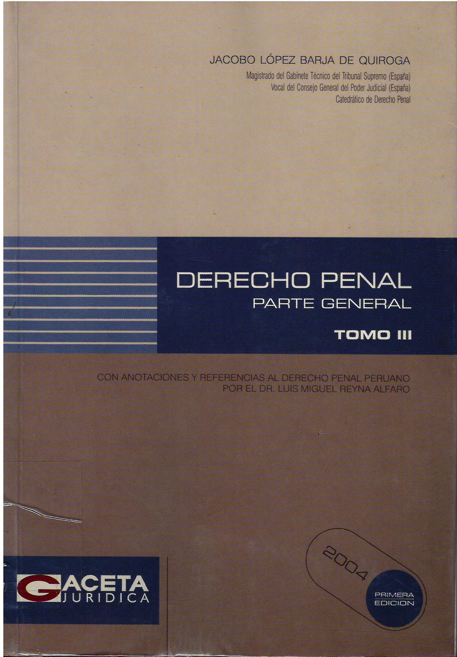 DERECHO PENAL, PARTE GENERAL TOMO III