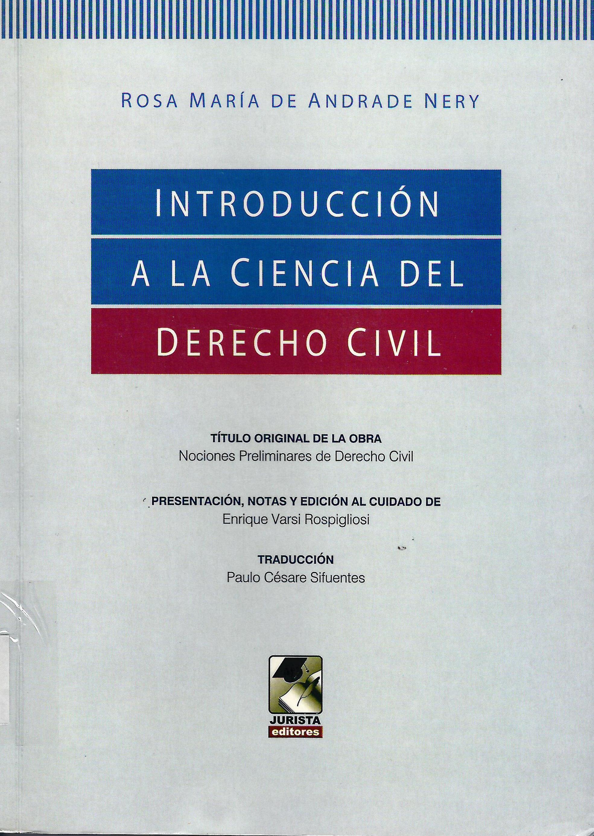 INTRODUCCION A LA CIENCIA DEL DERECHO CIVIL