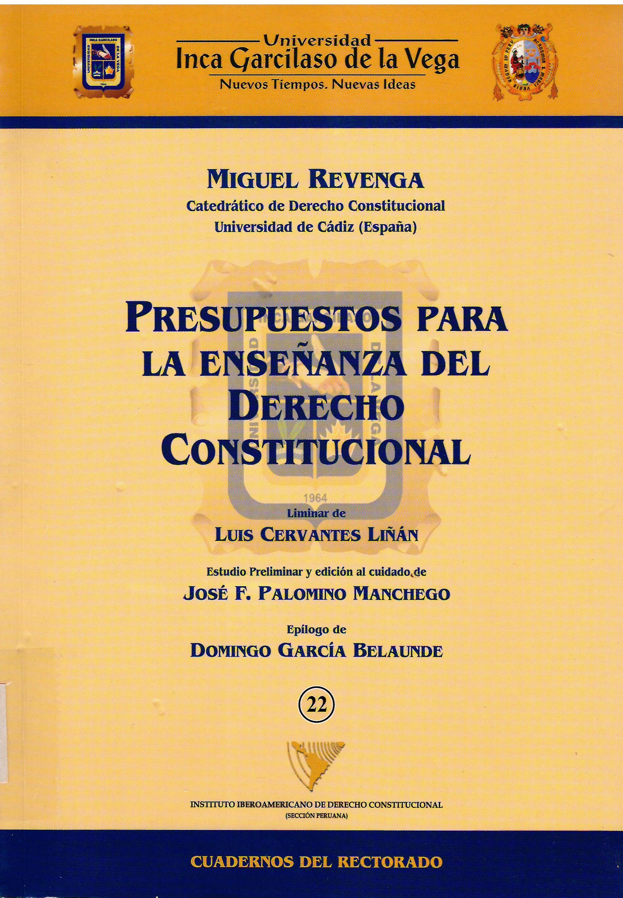 PRESUPUESTOS PARA LA ENSEÑANZA DEL DERECHO CONSTITUCIONAL