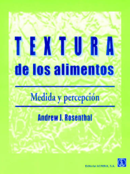 TEXTURA DE LOS ALIMENTOS MEDIDA Y PERCEPCION