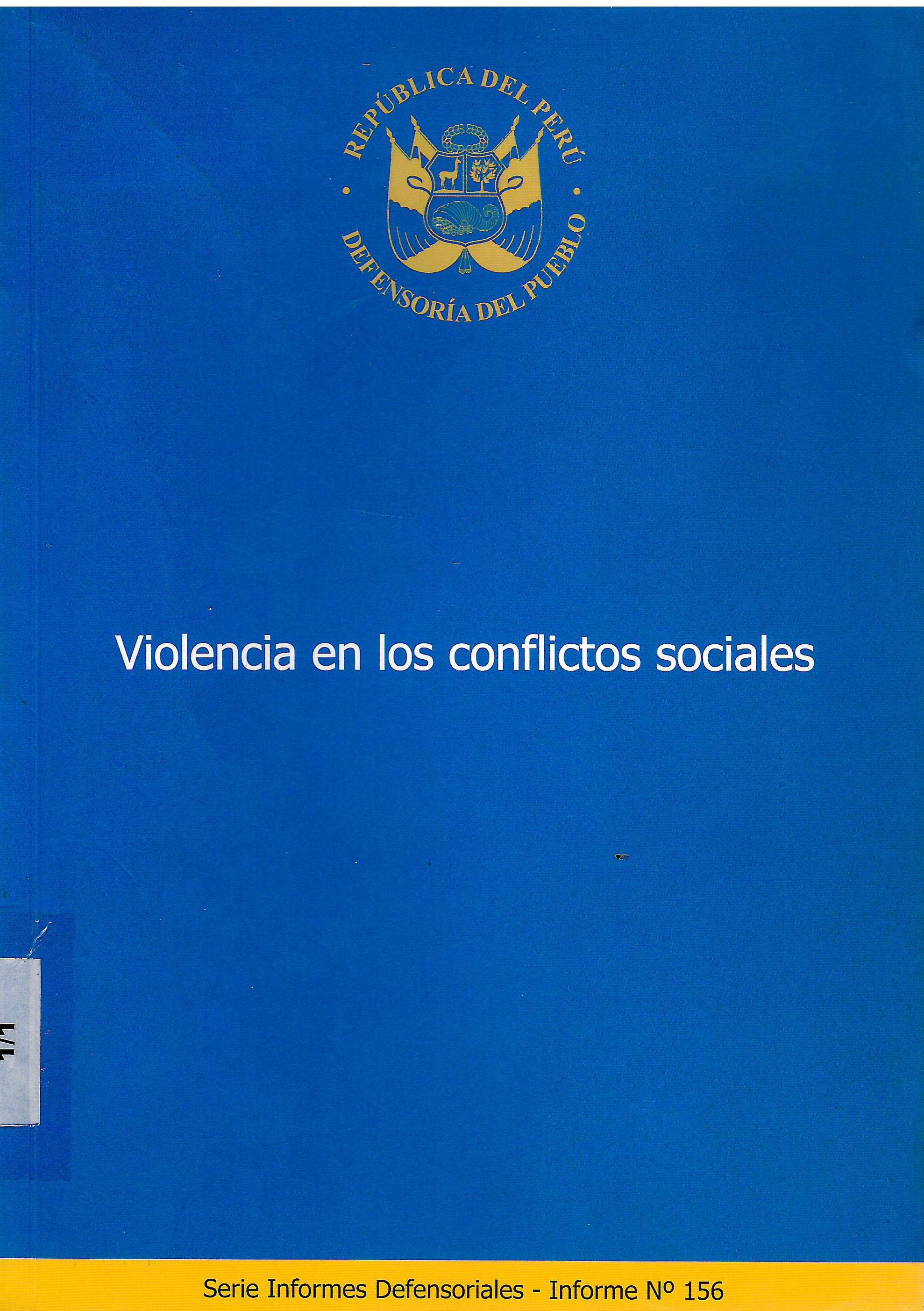 VIOLENCIA EN LOS CONFLICTOS SOCIALES