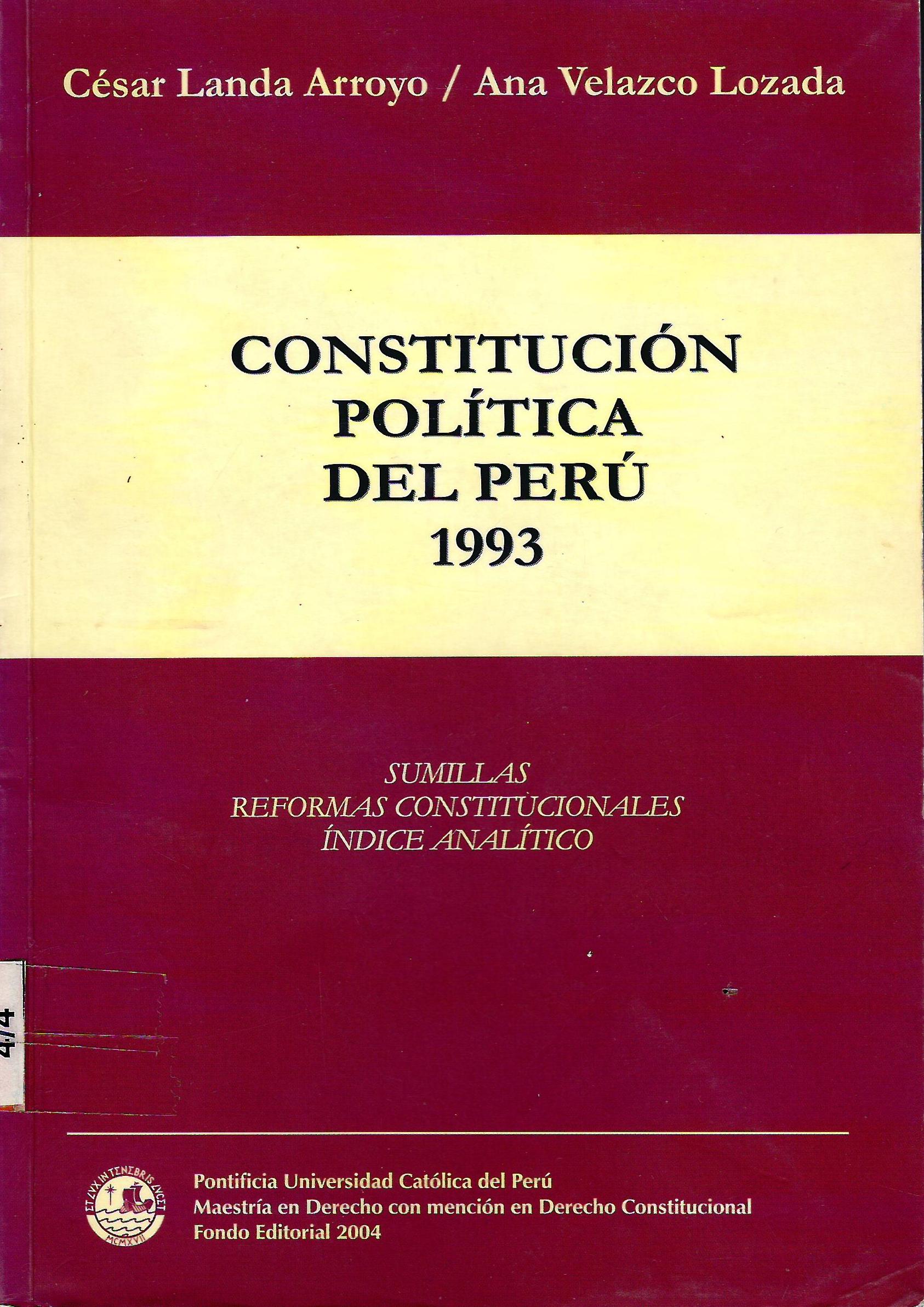 CONSTITUCION POLITICA DEL PERU 1993