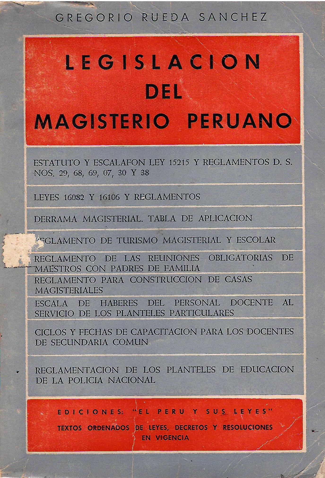 LEGISLACION DEL MAGISTERIO PERUANO