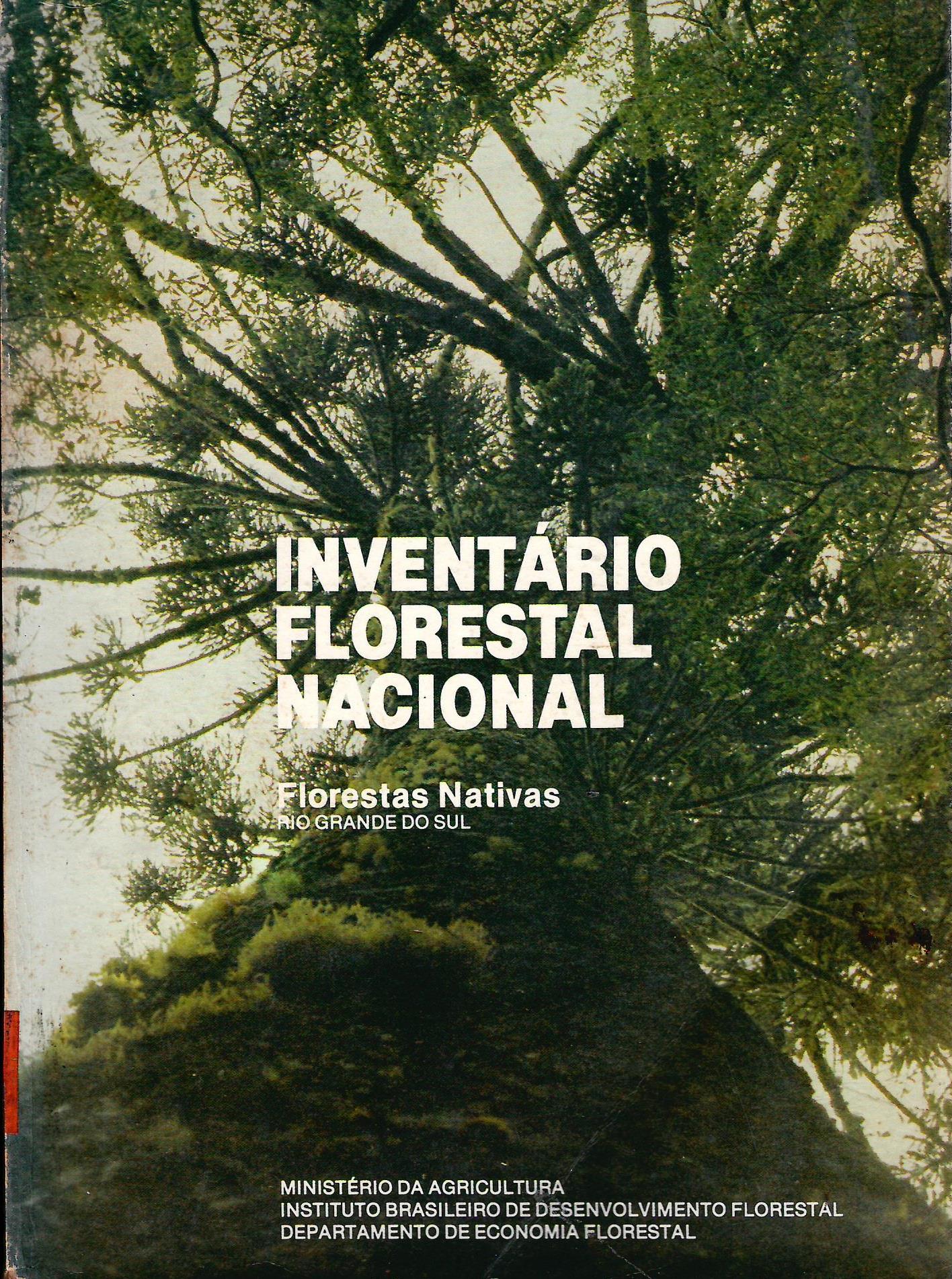 INVENTARIO FLORESTAL NACIONAL FLORESTAS NATIVAS RIO GRANDE DO SUL