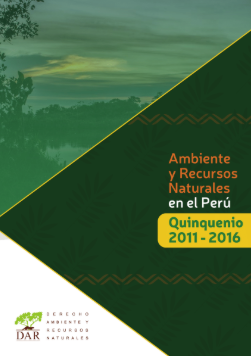 AMBIENTE Y RECURSOS NATURALES EN EL PERÚ QUINQUENIO 2011-2016