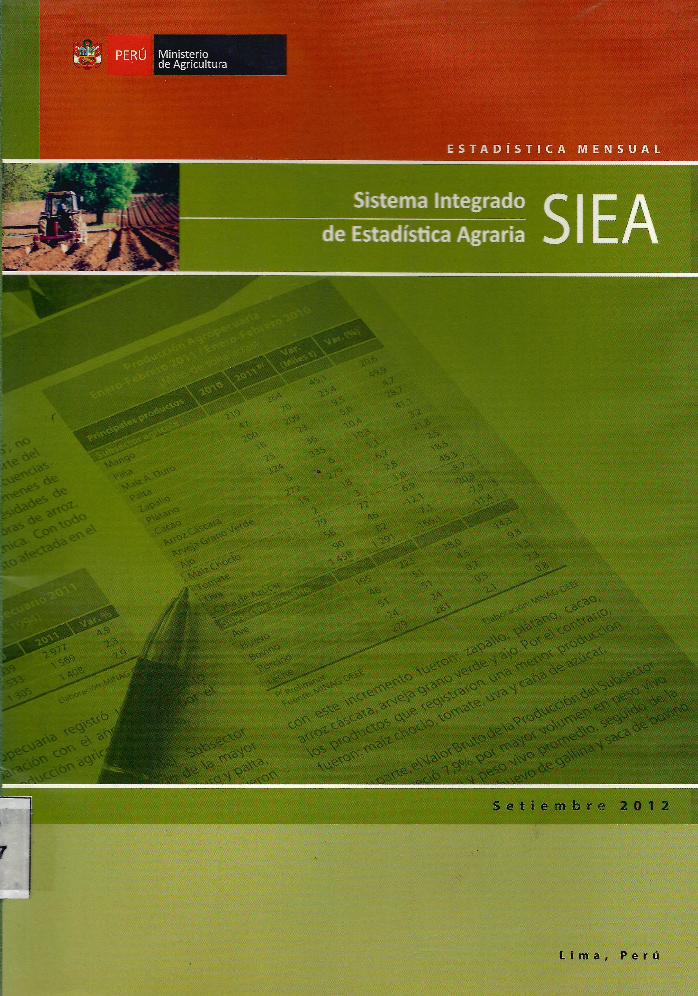 SISTEMA INTEGRADO DE ESTADISTICA AGRARIA
