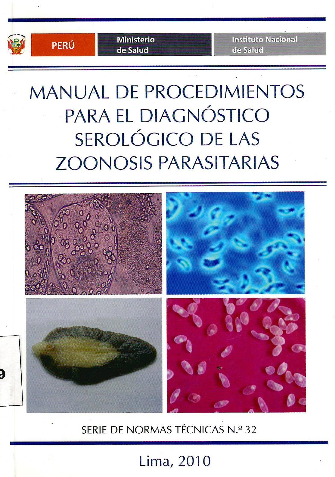 MANUAL DE PROCEDIMIENTOS PARA EL DIAGNOSTICO SEROLOGICO DE LAS ZOONOSIS PARASITARIAS