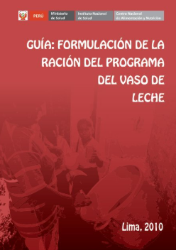 GUIA FORMULACION DE LA RACION DEL PROGRAMA DE VASO DE LECHE