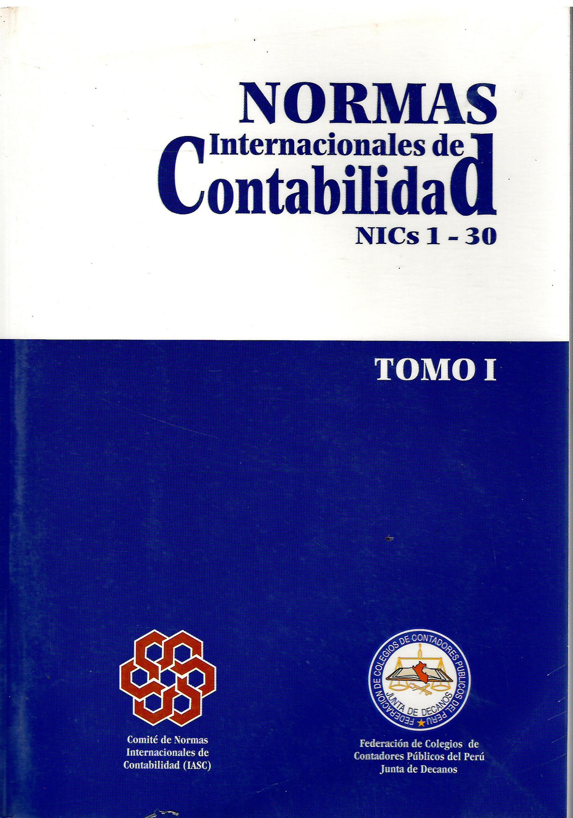 NORMAS INTERNACIONALES DE CONTABILIDAD TOMO I