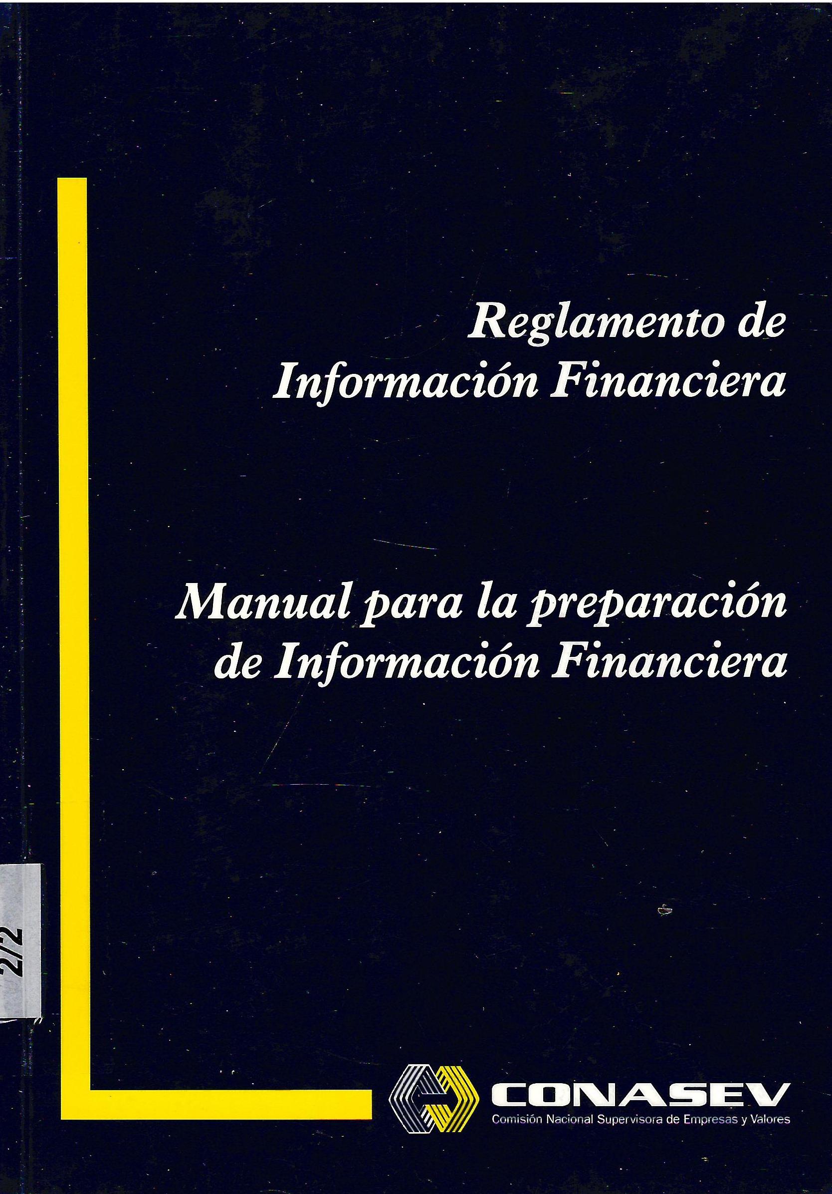 REGLAMENTO DE INFORMACION FINANCIERA