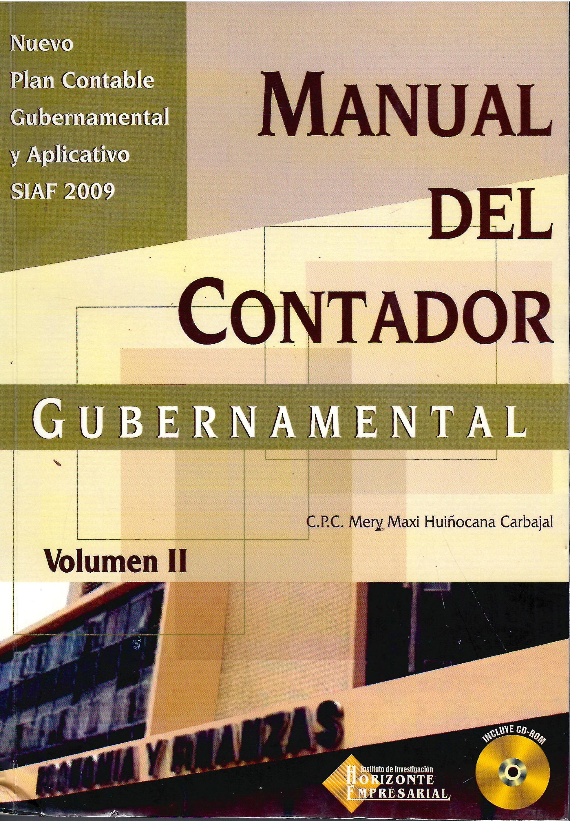 MANUAL DEL CONTADOR GUBERNAMENTAL. VOLUMEN II