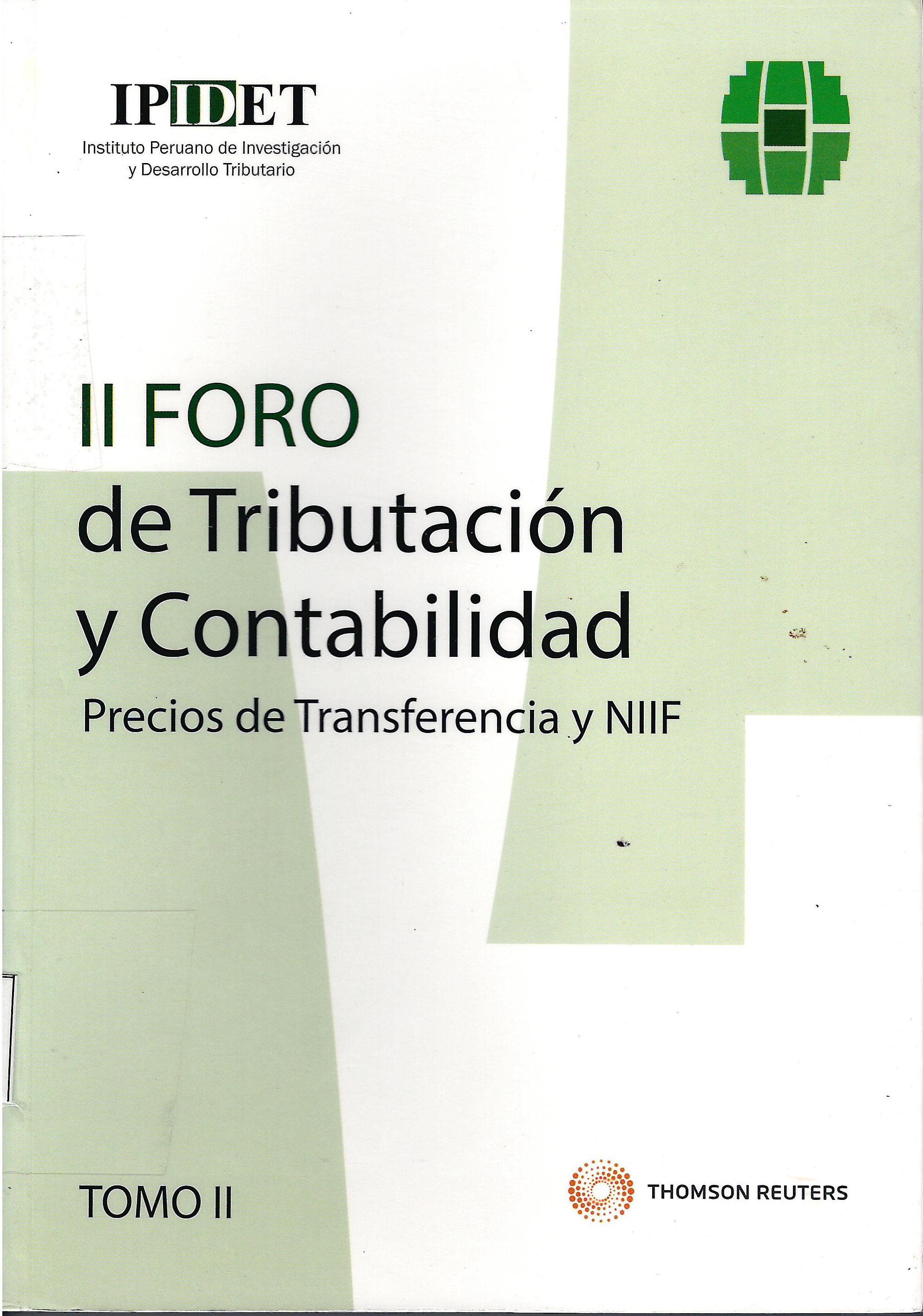 II FORO INTERNACIONAL DE TRIBUTACION Y CONTABILIDAD TOMO II