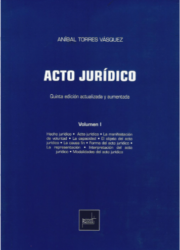 ACTO JURIDICO. VOLUMEN I